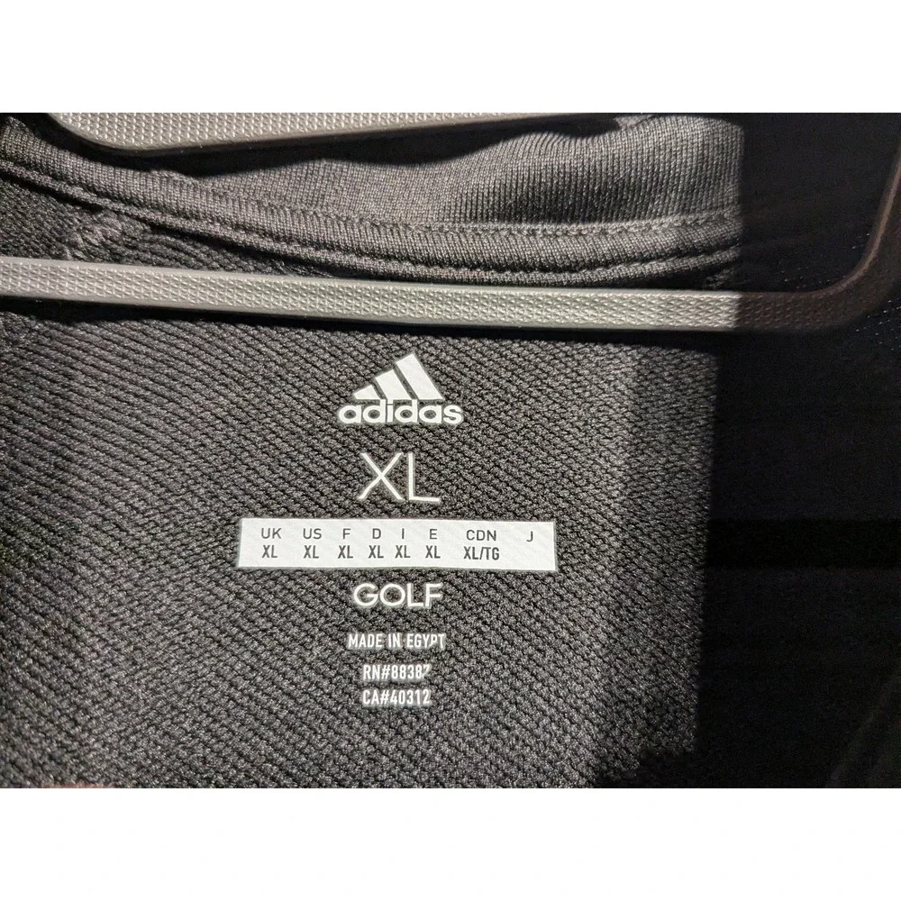 Adidas Pullover Men XL Black French Terry 1/4 Zip Golf UPF 50 Mock Nk NWT